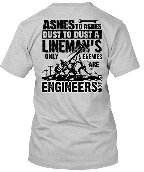 Lineman's Only Enemies T Shirt, I Love Lineman T Shirt