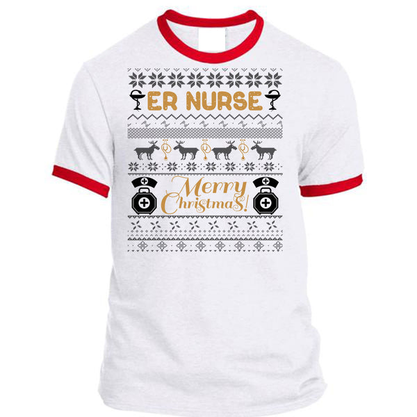 ER Nurse Merry Christmas T Shirt, I Love Nursing T Shirt, Awesome T-Shirts