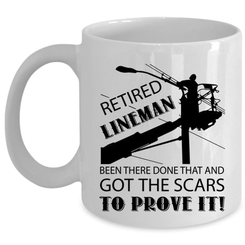 Cool Gift For Grandpa Coffee Mug, Retired Lineman Cup