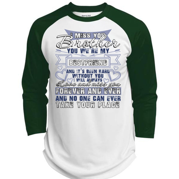 I Miss You Brother T Shirt, I Love Brother T Shirt, Awesome T-Shirts  (Polyester Game Baseball Jersey)