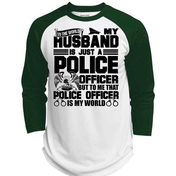 My Husband Is Just A Police Officer T Shirt, I Love Police T Shirt, Awesome T-Shirts  (Polyester Game Baseball Jersey)