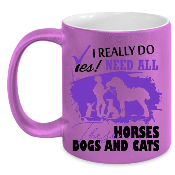 Cute Cattle Coffee Mug, Need All These Horses Dogs And Cats Accent Mug