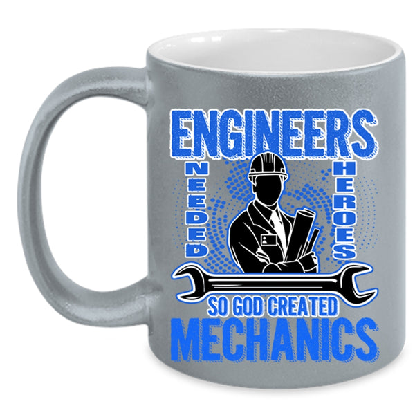 Funny Gift For Mechanics Coffee Mug, God Created Mechanics Accent Mug