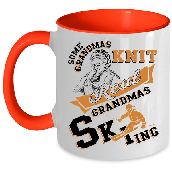 Awesome Grandmas Coffee Mug, Real Grandmas Skiing Accent Mug
