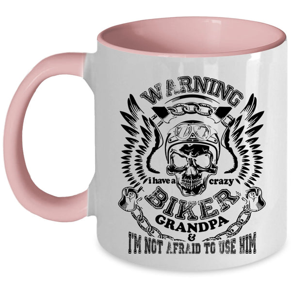 Crazy Biker Grandpa Coffee Mug, I have A Crazy Biker Grandpa Accent Mug