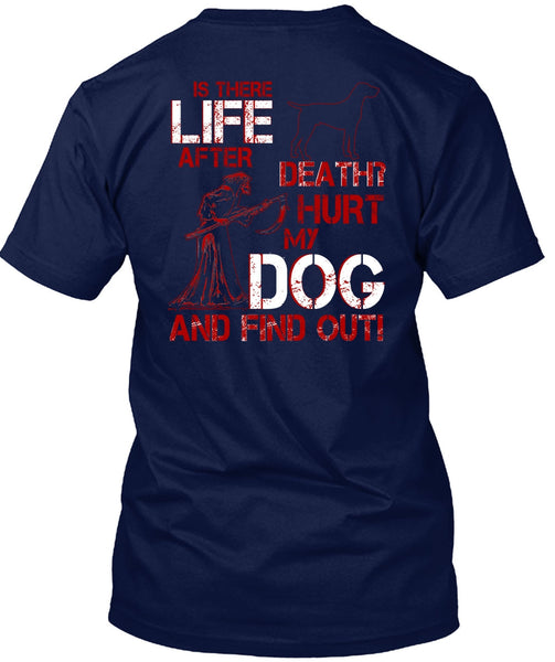 Hurt My Dog And Find Out T Shirt, Is There After Death T Shirt