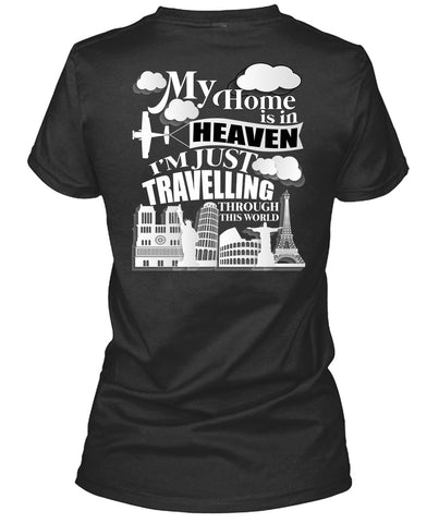 A black t-shirt with the shopify logo