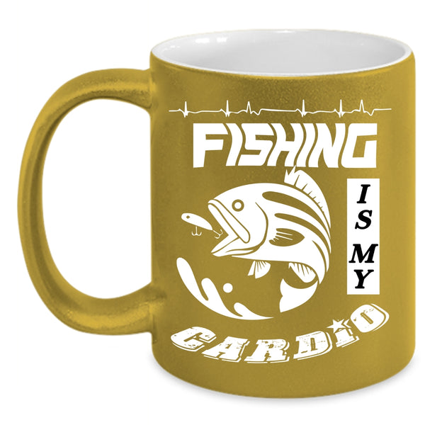 Fishing Is My Cardio Coffee Mug, Awesome Fisher Coffee Cup