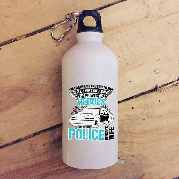 I'm A Proud Police Officer's Wife 20 oz Stainless Steel Bottle,I Love My Police Officer Outdoor Sports Water Bottle