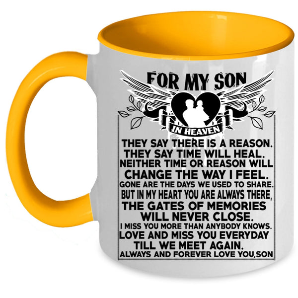 I Love My Son Coffee Mug, For My Son In Heaven Accent Mug
