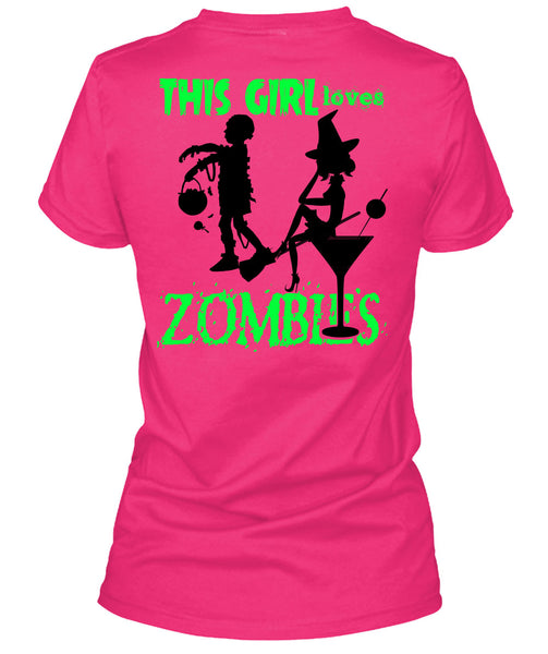 This Girl Loves Zombies T Shirt, Wait For Halloween T Shirt