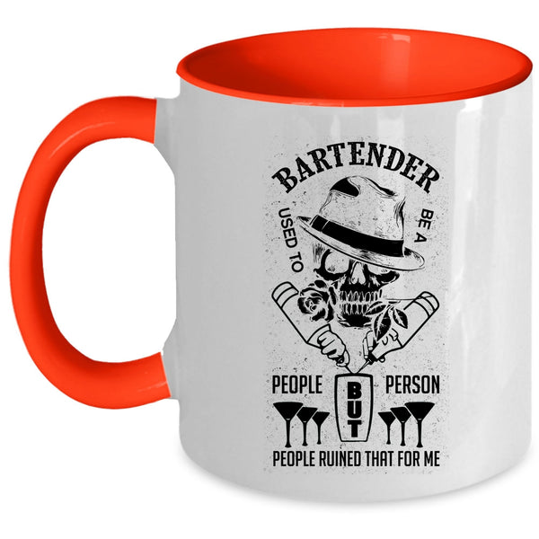 Cool Coffee Mug, Bartender Used To Be A People Person Accent Mug