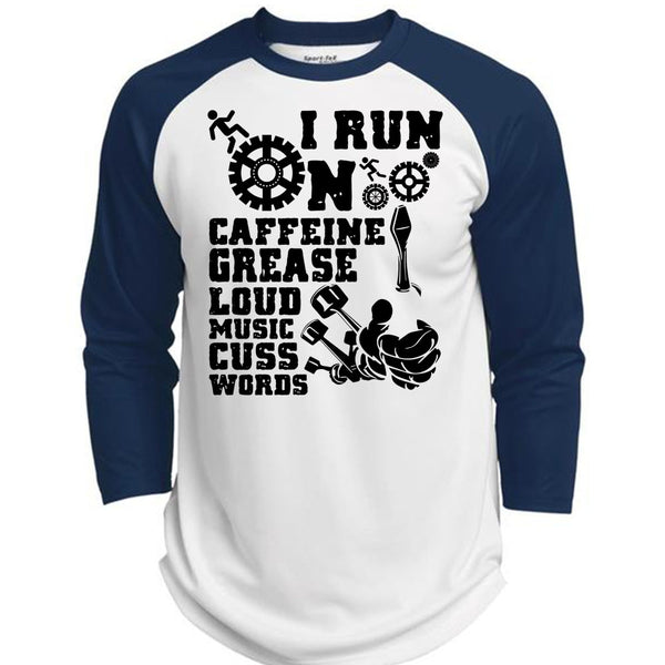 I Run On Caffeine T Shirt, I Love Mechanic T Shirt, Awesome T-Shirts  (Polyester Game Baseball Jersey)