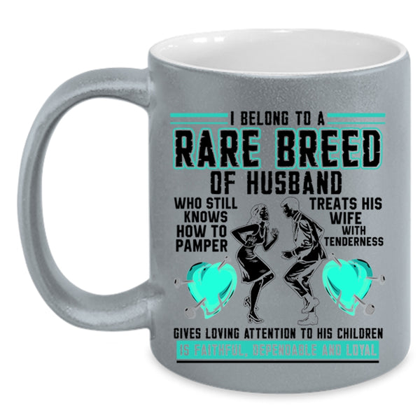 Cool Just Married Coffee Mug, I Belong To A Rare Breed Of Husband Accent Mug