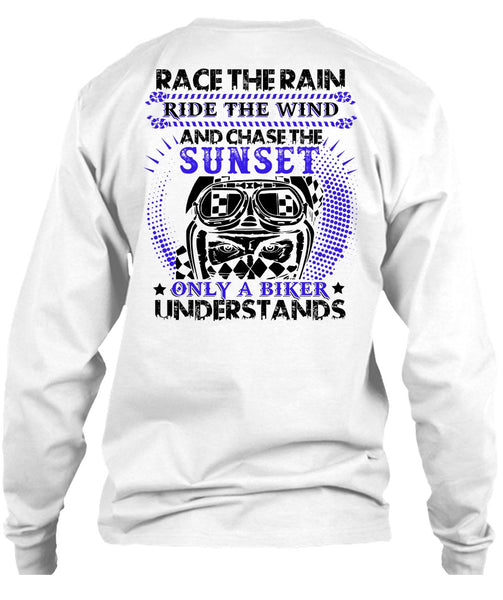 Race The Rain T Shirt, I Love Biker T Shirt