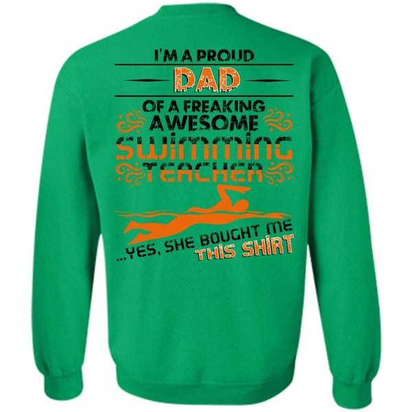 I Love Swimming T Shirt, I'm A Proud Dad Sweatshirt