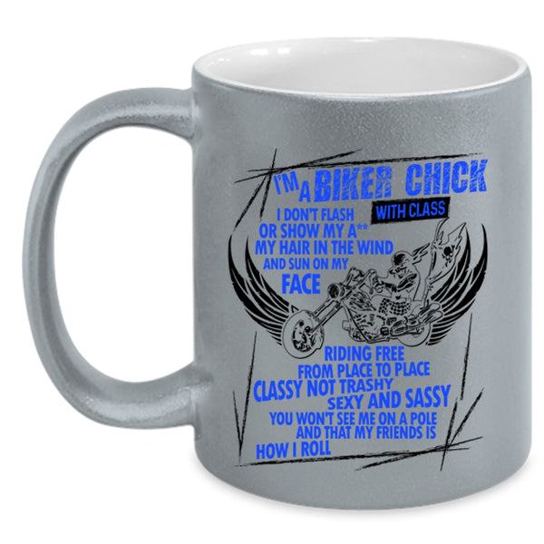 Cool Bikers Coffee Mug, I'm A Biker Chick Accent Mug