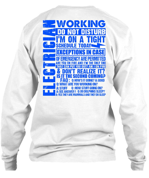 Electrician Working Do Not Disturb T Shirt, I Love Electrician T Shirt