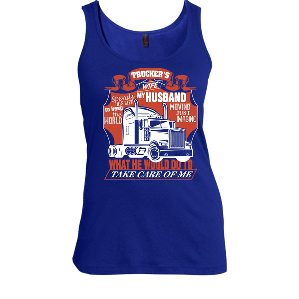 Trucker's Wife T Shirt, Trucker My Husband Tank Top