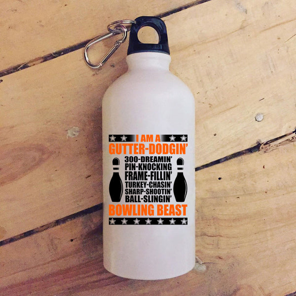 I Am A Gutter Dodging 20 oz Stainless Steel Bottle,I Am A Bowling Beast Outdoor Sports Water Bottle