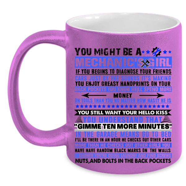 Cool Couple Coffee Mug, You Might Be A Mechanic's Girl Accent Mug