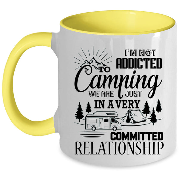 Outdoor Coffee Mug, I'm Not Addicted To Camping Accent Mug