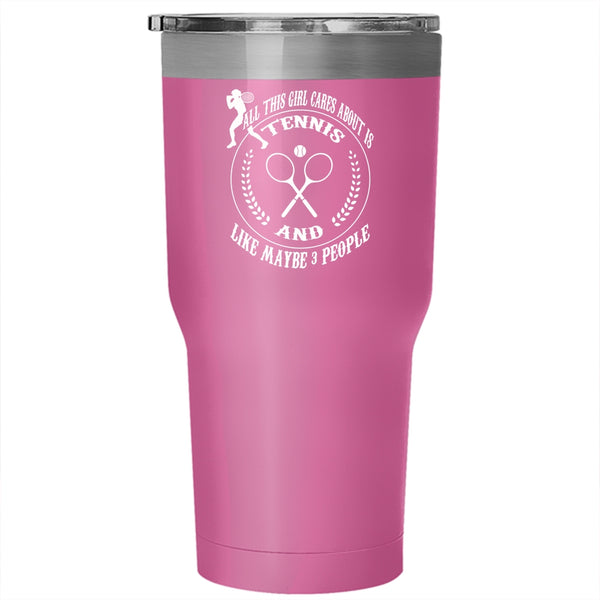 All This Girl Cares About Is Tennis Tumbler 30 oz Stainless Steel, Cool Girls Travel Mug