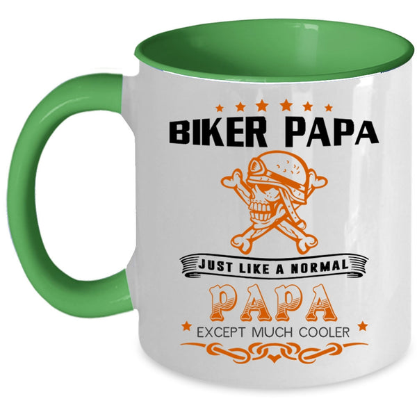 Cool Papa Coffee Mug, Biker Papa Just Like A Normal Papa Accent Mug