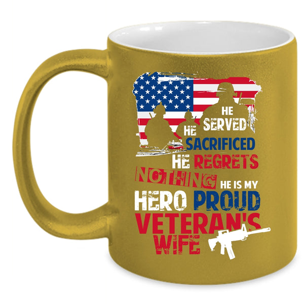Proud Veteran's Wife Coffee Mug, Beautiful Wife Coffee Cup