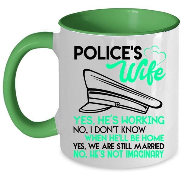 Cute Gift For Police's Wife Coffee Mug, Police's Wife Accent Mug