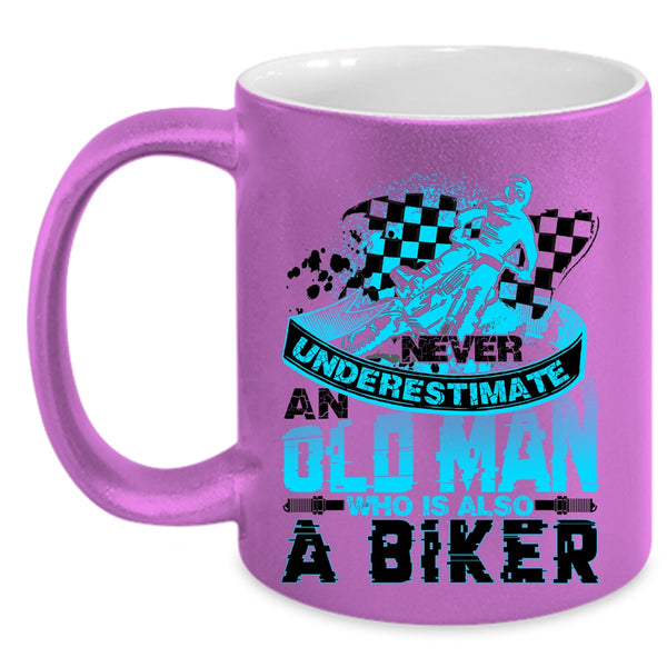 Awesome Gift For Grandfather Coffee Mug, An Old Man Is A Biker Accent Mug