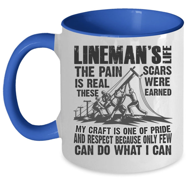 Awesome Gift For Linemen Coffee Mug, Lineman's Life Accent Mug