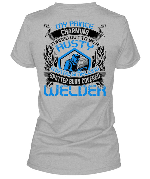 Spatter Burn Covered Welder T Shirt, Metal Smelling T Shirt