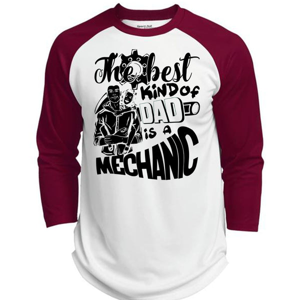 The Best Kind Of Dad Is A Mechanic T Shirt, I Love Mechanic T Shirt, Awesome T-Shirts  (Polyester Game Baseball Jersey)