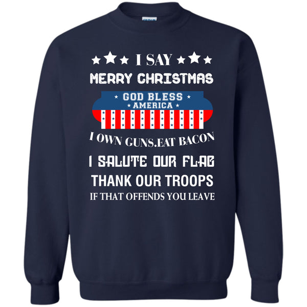 God Bless America T Shirt, Coolest Merry Christmas Sweatshirt