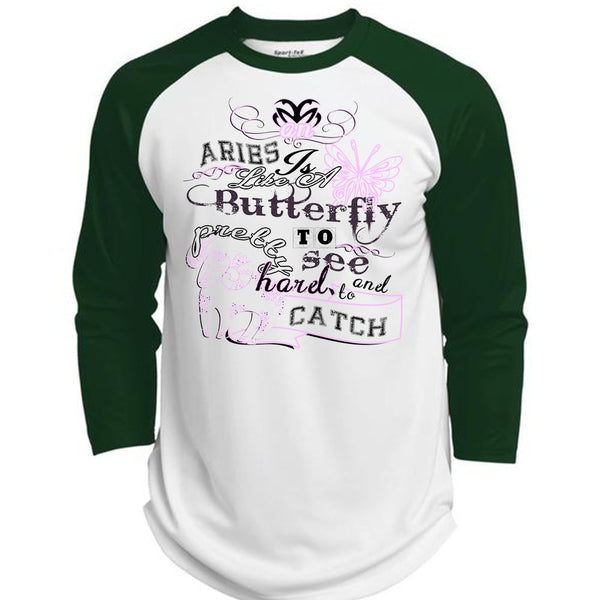 Aries Is Like A Butterfly To See And Too Catch Pretty Harel T Shirt, Life T Shirt  (Polyester Game Baseball Jersey)