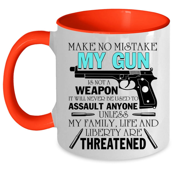 Gift For Dad Coffee Mug, My Family Life And Liberty Accent Mug