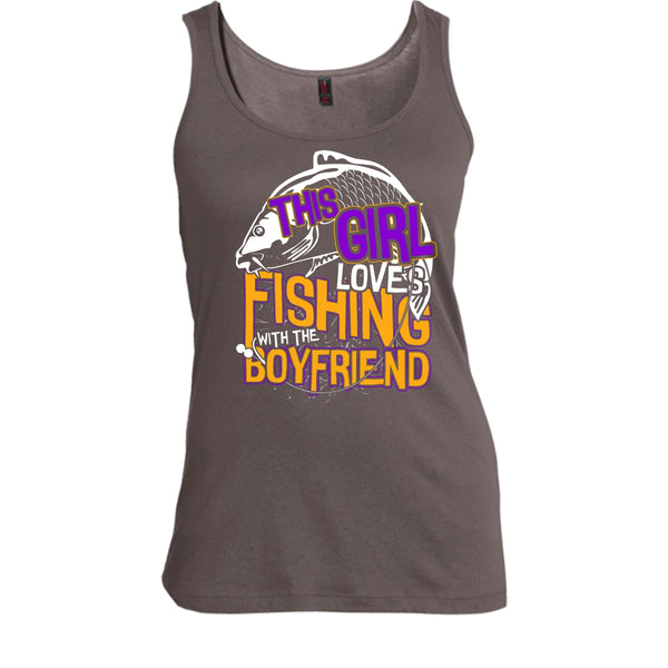 This Girl Loves Fishing T Shirt, Fishing With The Boyfriend Tank Top