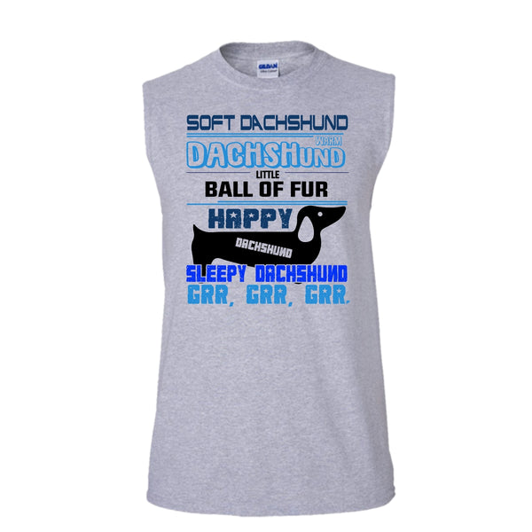 Soft Dachshund With Dachshund Little Ball Of Fur Shirt, Cute Dog Shirt (Men's Cotton Sleeveless)