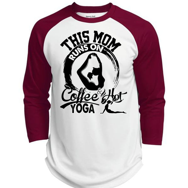 This Mom Runs On Coffee Hot Yoga T Shirt, I Love Nanny T Shirt, Awesome T-Shirts  (Polyester Game Baseball Jersey)