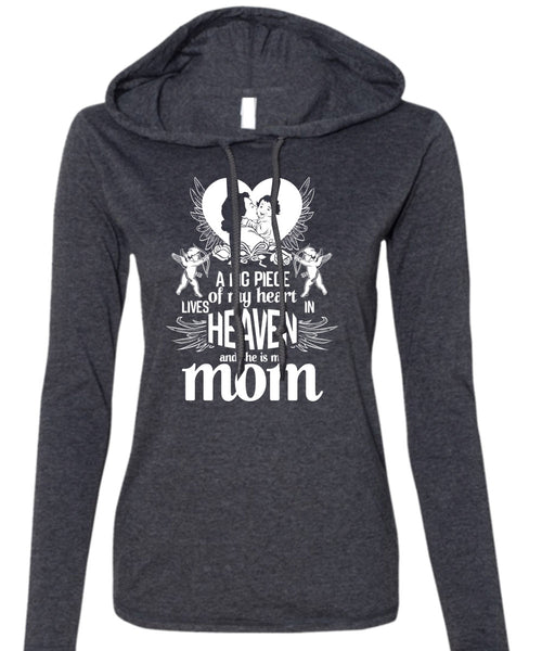 She Is My Mom T Shirt, Lives Heaven T Shirt (Anvil Ladies Ringspun Hooded)