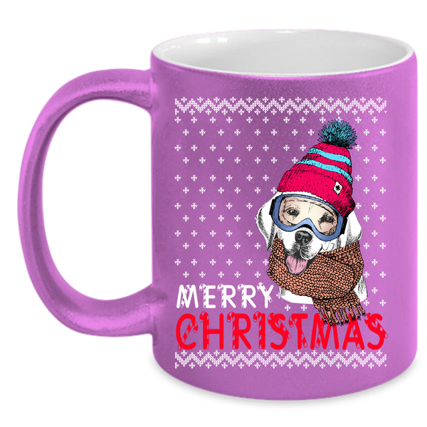 Merry Christmas Coffee Mug, Cute Gift For Dog Lovers Coffee Cup