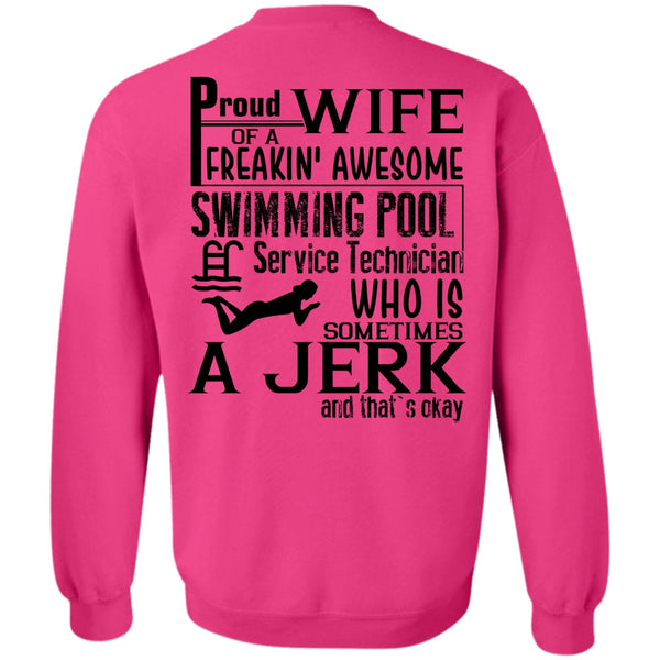 I Love Swimmer T Shirt, Proud Wife Of A Freaking Awesome Swimming Sweatshirt
