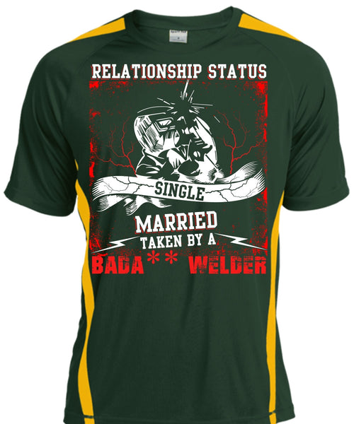 Married Taken By A Welder T Shirt, Realtionship Status T Shirt, Cool Shirt