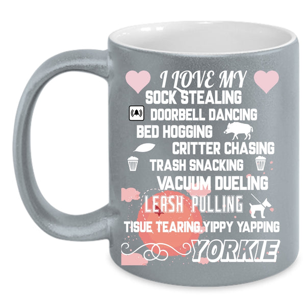 I Love My Yorkie Coffee Mug, Cute Gift For Yorkie Owner Coffee Cup
