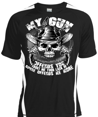 A black t-shirt with the shopify logo