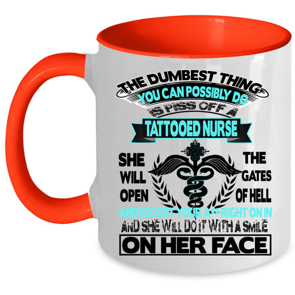 Awesome Gift for Nurses Coffee Mug, Tattooed Nurse Accent Mug