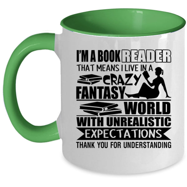 Cute Gift For Booker Coffee Mug, I'm A Book Reader Accent Mug