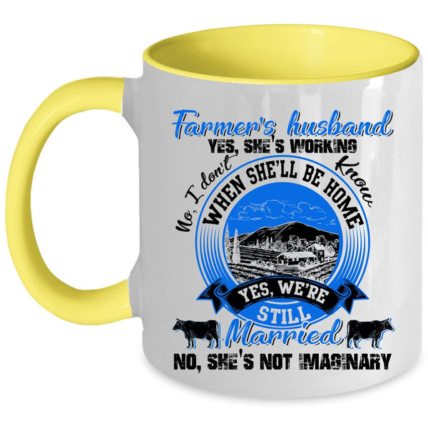 Cool Just Married Coffee Mug, Farmer's Husband Accent Mug