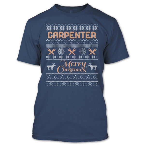 Carpenter Merry Christmas T Shirt, Coolest Carpenter T Shirt